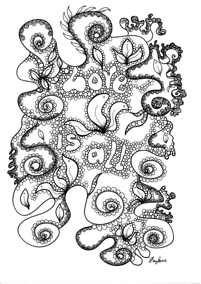 Coloriage Adulte Love Is All Par Zenfeerie - Adulte à imprimer
